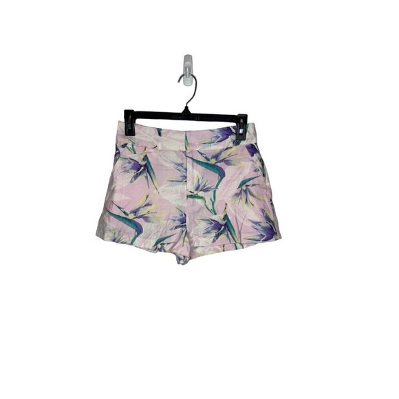 Forever 21 Linen Blend Floral Shorts Pink XS - Picture 1 of 4